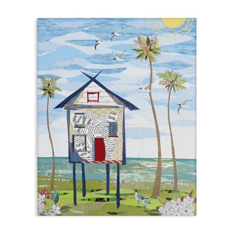 «Beach Holiday Getaway», art mural sur toile par Jennifer Peck, H 20 po x l 16 po