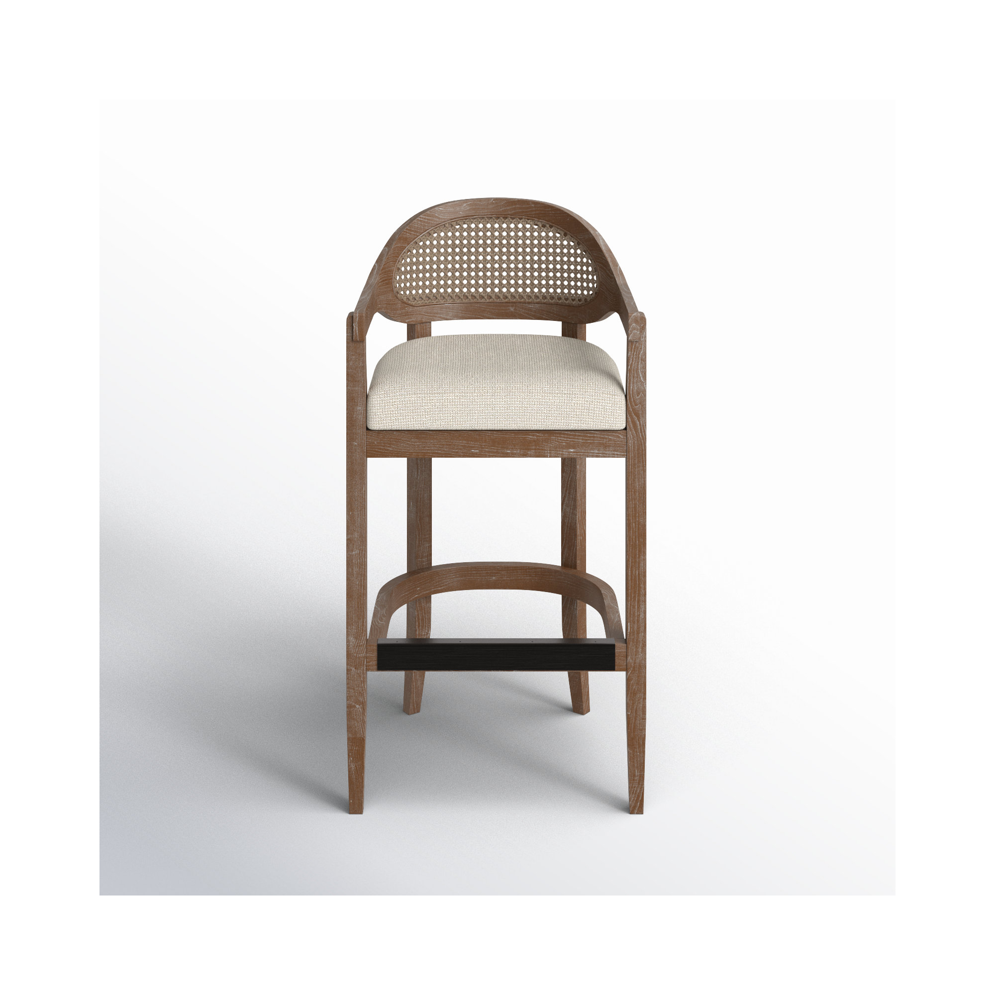 Copley Cane Stool, Taupe Beige, Bar Stool (30.5” Seat Height)