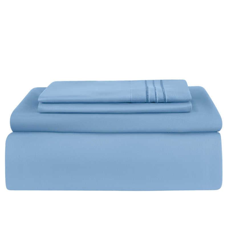 Lux Decor 6-Piece Ultra-Soft Microfiber Sheet Set Deep Pocket Fitted Sheet, Wrinkle & Fade-Resistant, Hotel Quality Bedding