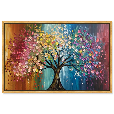 Tiny Flowers in Arbor I Canvas Colorful Tree Art by Art Remedy