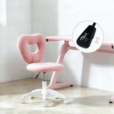 Mignon fauteuil pivotant en forme de cœur avec molleton Teddy