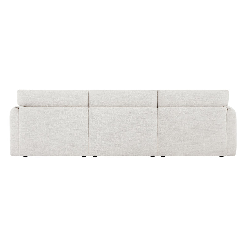 Bodhild 115.7'' Boucle 4 - Piece Modular Sectional with Ottoman, Pearl Boucle
