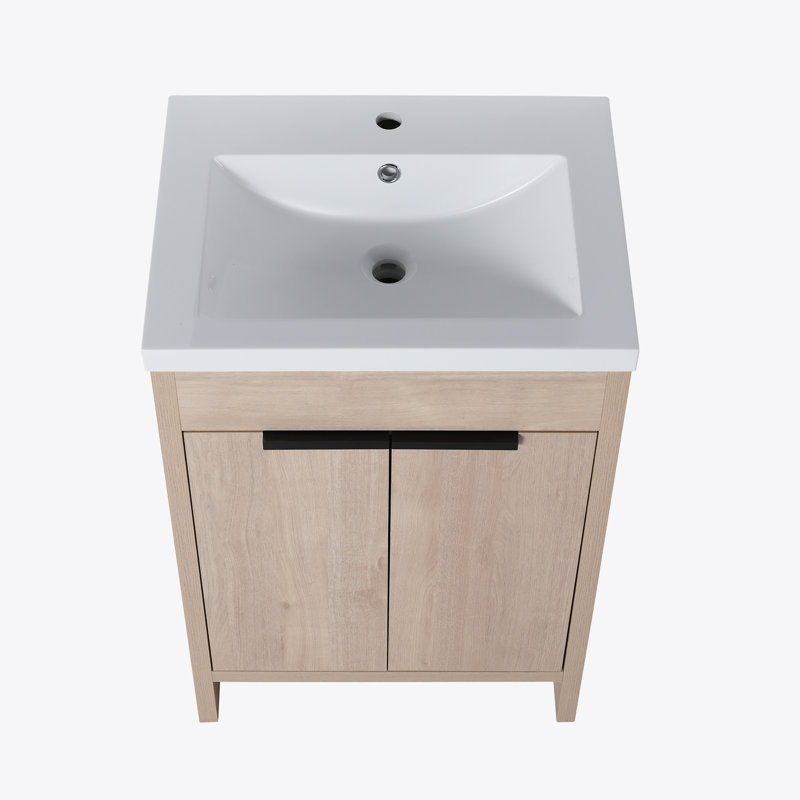 Meuble-lavabo autoportant avec lavabo en résine
