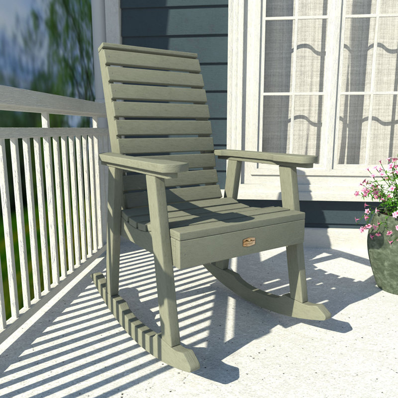 Chaise berçante en plastique Elisiah, Eucalyptus