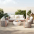7-person Outdoor Patio Conversation Set With Fire Pit Table