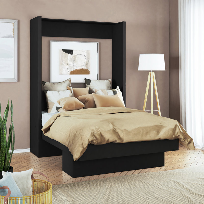 Lit escamotable avec rangement Dekari, Double, Noir