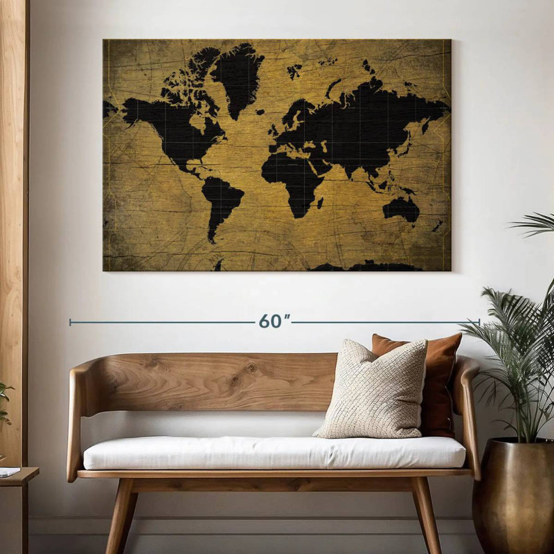 Carte du monde Aliaz, H 34 po x l 51 po
