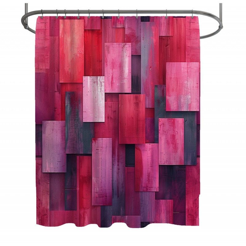Abstract Cubism Art Geometric Shower Curtain, 93"H x 70"W