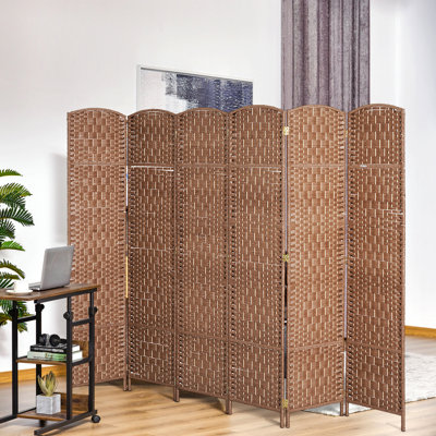 6' Tall Weave Privacy Screen - Natural, Elegant 6 Room Partition For Privacy, Foldable Design Natural Screen, Stylish Divider, Convenient And Centered Setup