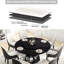 60.3" Round Dining Table, Black Metal Base, Sintered Stone Top For 6-8, 31.5" Turntable, And Stylish Table With Iron Rotating Disc, Finish
