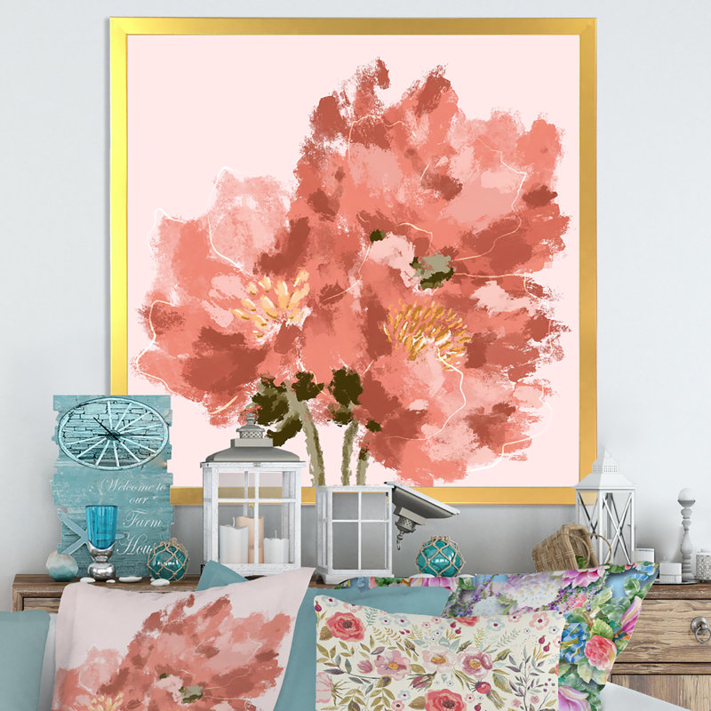 Bouquet de pivoines, fleurs, art mural traditionnel sur toile, H 36 po x l 36 po x P 1,5 po