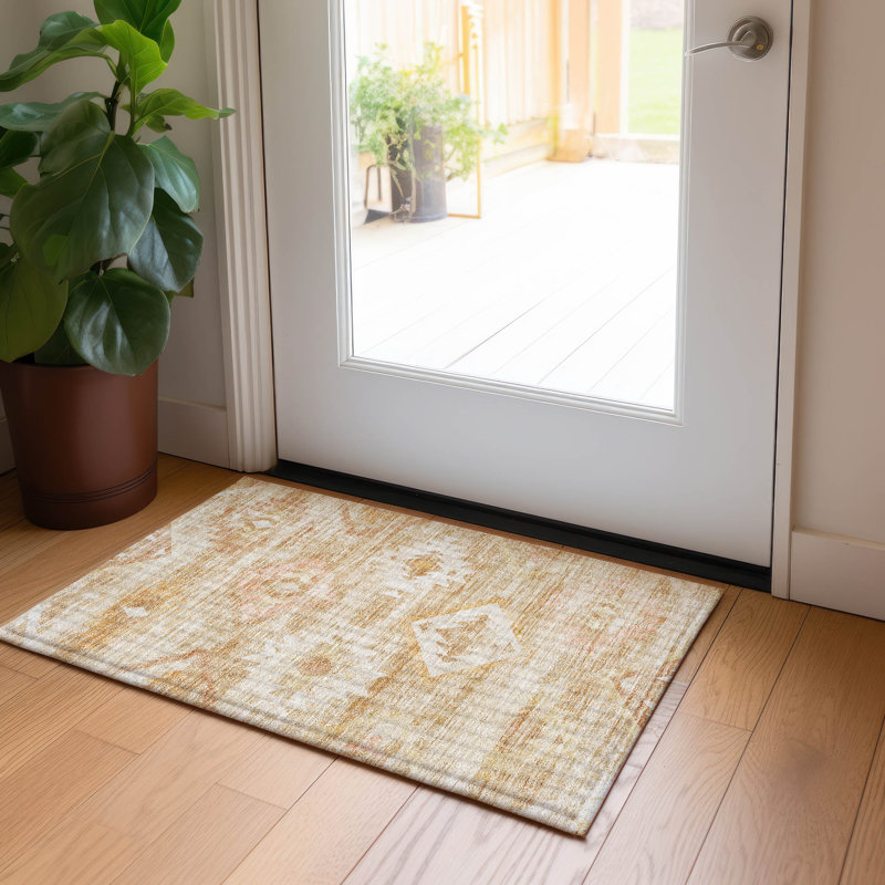 Tianni Washable Southwestern Indoor / Outdoor Rug, Rectangle 1'8" x 2'6"