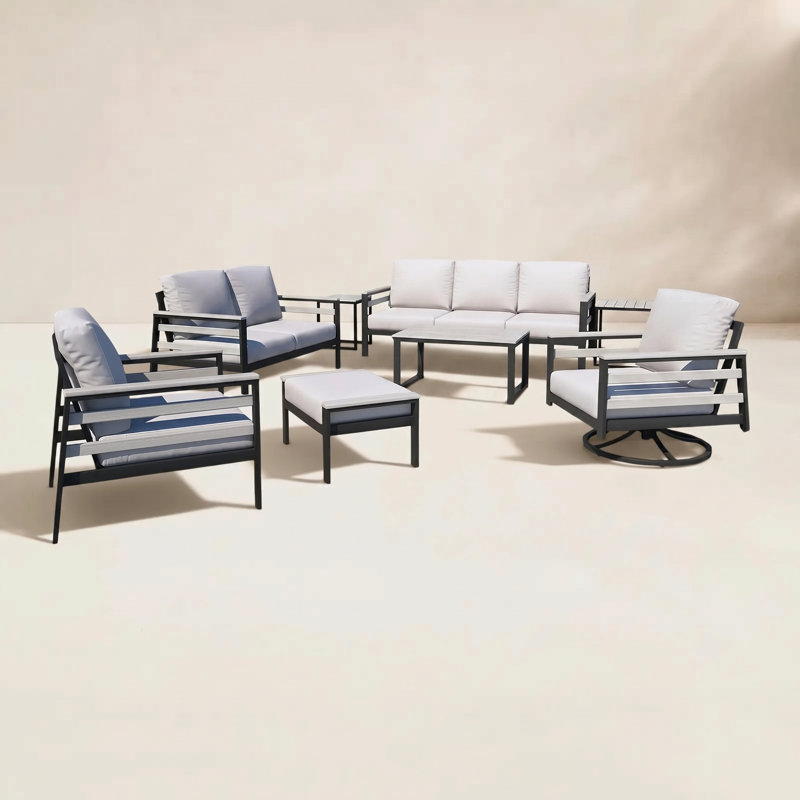 Townsend 7 - Person Patio Conversation Set with Sunbrella® Cushions, Sunbrella Canvas Natural
