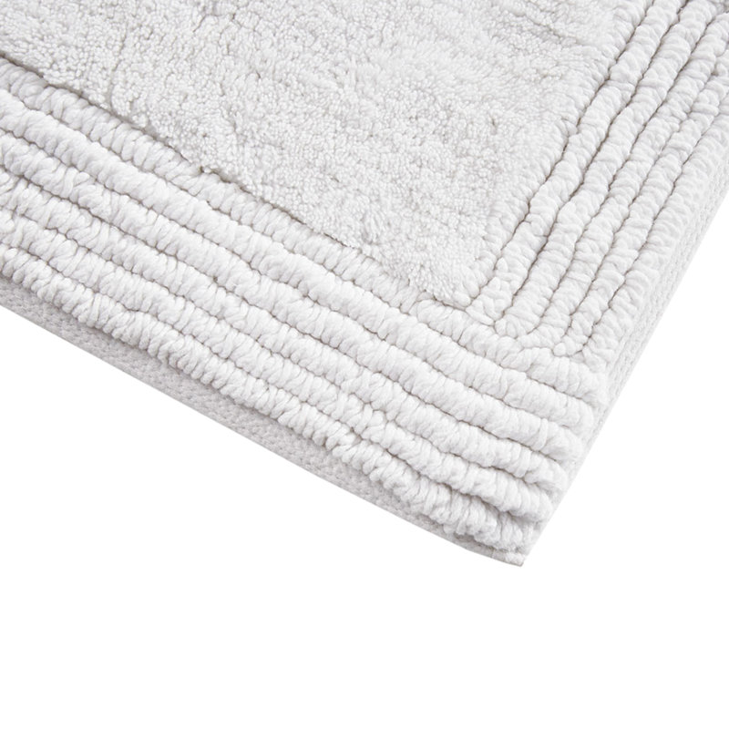 Tapis pour salle de bain 3000 g / m², réversible, doux et moelleux, lavable à la machine à 100% / m², peau, Blanc
