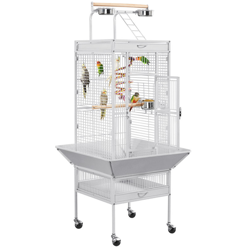 Cage à oiseau avec roulettes 61 po play Tingley, Blanc