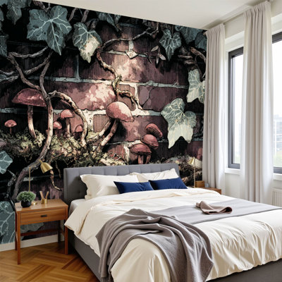 Papier peint en brique, adhésif mural en brique à peler et coller avec encre de lierre et encre ultra détaillée