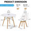 Ensemble table et chaises rondes 5 pièces pour 4 personnes, table blanche de 90 cm avec chaises en bois et acrylique transparent, gain de place pour appartement ou bureau à domicile-1904129958-1910626838