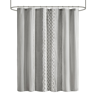 Rideau de douche en coton avec chenille