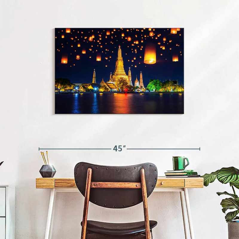 Lanternes de temple Kavia Wat Arun, H 24 po x l 36 po