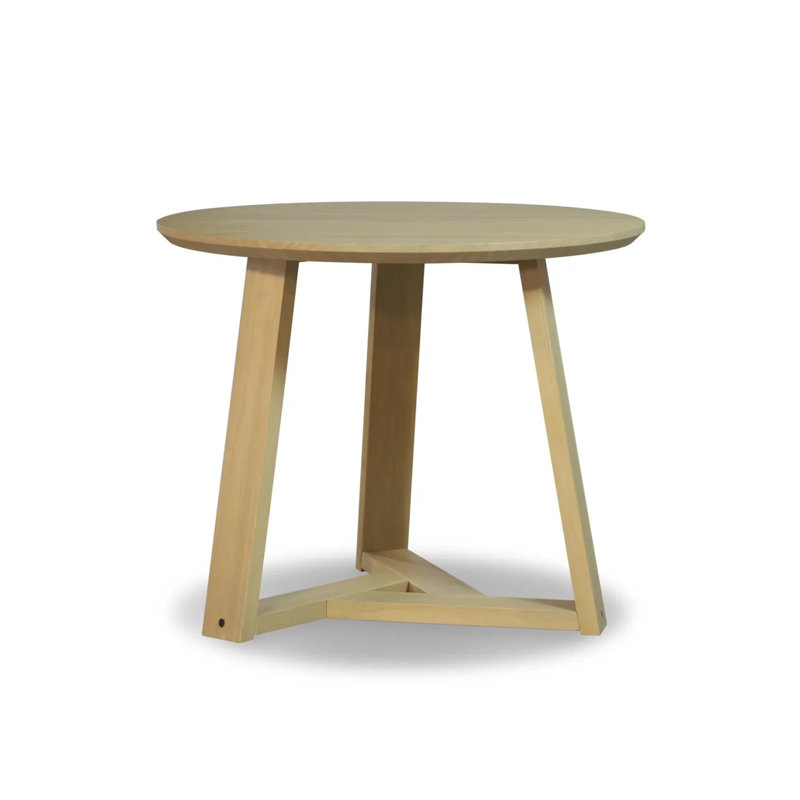 Cascais Round Dining Table With Japandi Base, Blonde Oak, 30"H x 36"L x 36"D