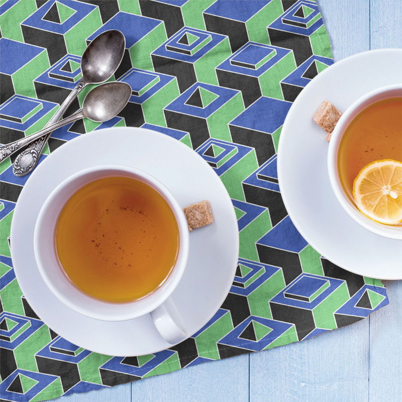 Patricia Geoffrey Tea Towel Kitchen Towel, Green/Blue/White, Poly Twill