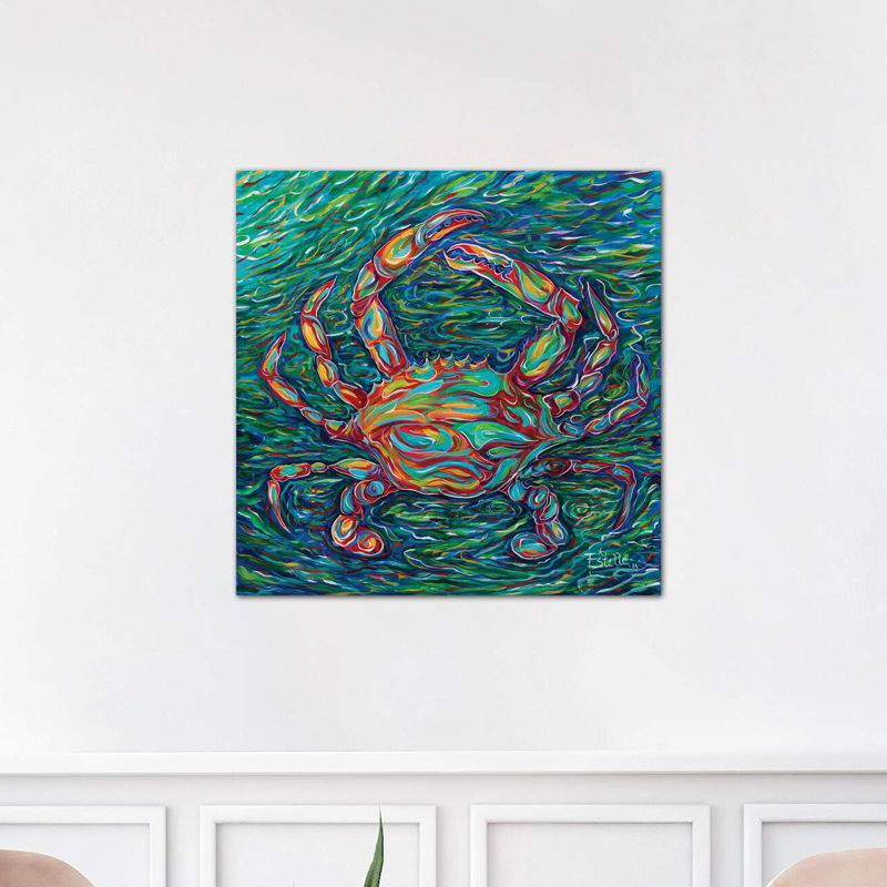 Crab by Estelle Grengs - Painting on Canvas, 93.98 cm H x 93.98 cm W x 1.91 cm D, Wrapped Canvas