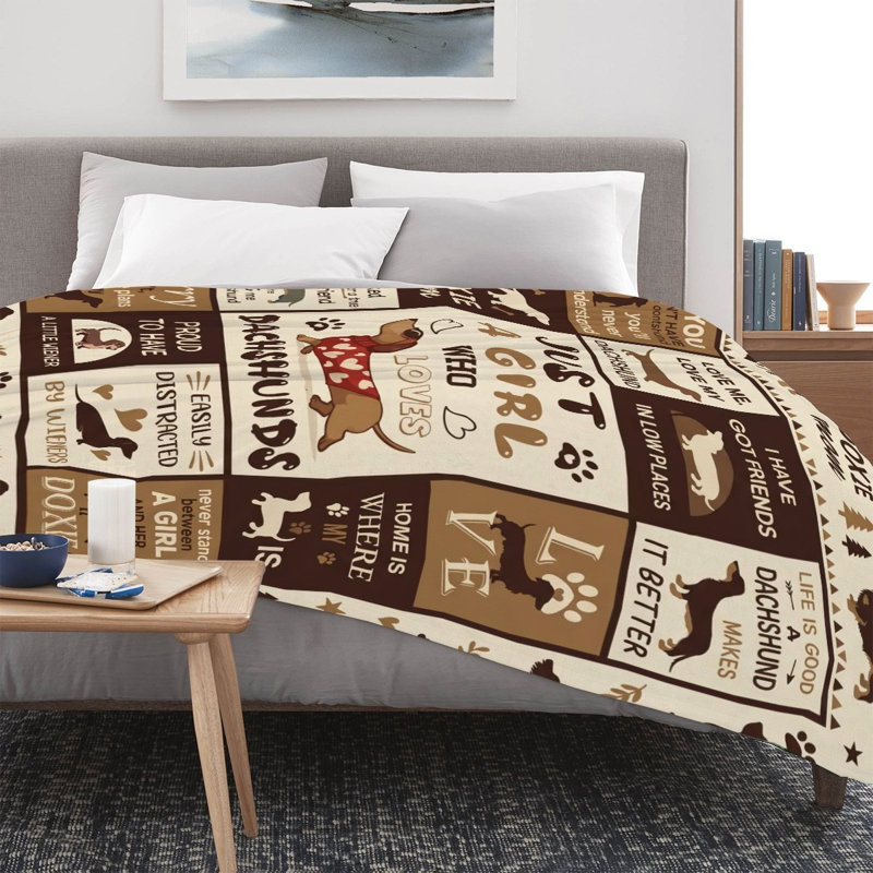 Forest Wildlife Patchwork Flannel Throw Blanket with Woodland Animal Pattern, 32.01" L x 47.99" W