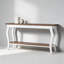 Console extra longue pour canapé derrière, canapé à 2 niveaux en bois rétro avec pieds en métal pour le couloir, le vestibule et le salon