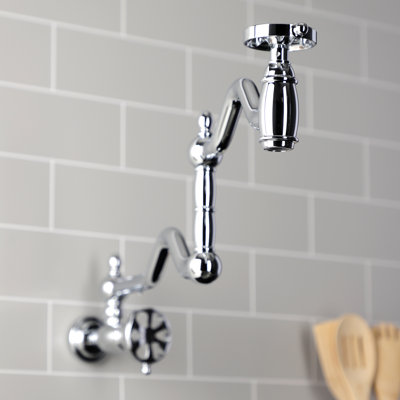 Kingston Brass Belknap Two-Handle 1-Hole Wall Mount Pot Filler Faucet