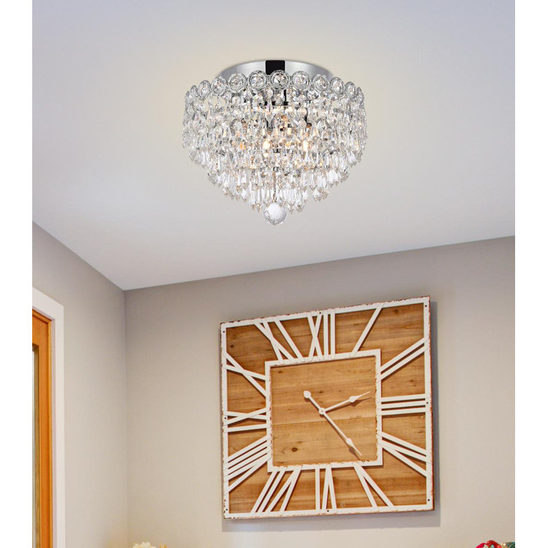 Stoltz Crystal Semi Flush Mount, Chrome, Royal Cut