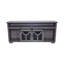 Meuble télé 65,3 po avec bandes lumineuses à DEL et porte de grange en fer avec bande décorative en Y de style campagnard gris-132960988
