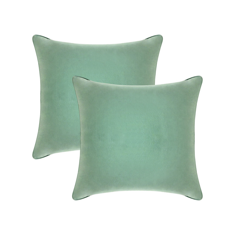 Como Green Velvet Decorative Pillow Covers Set of 2