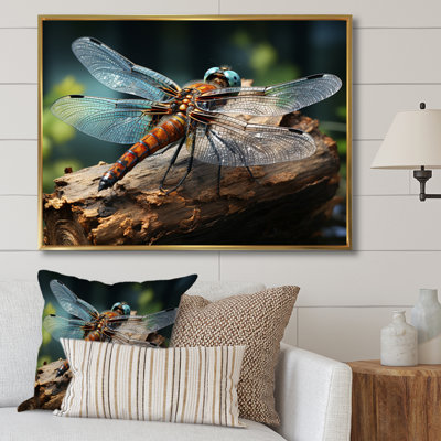 «Teal Dragonfly Portrait II», reproduction d'art sur toile