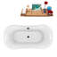 Baignoire de trempage sur pattes 68 "avec drain, pattes et plateau en bambou 68" Streamline-50897211-50897206
