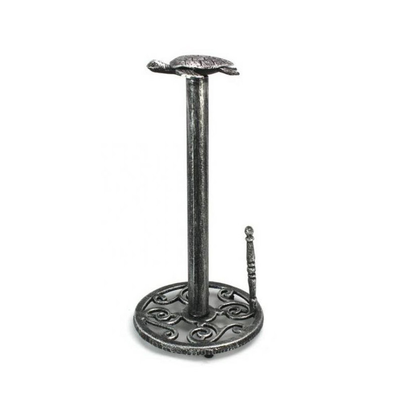 Iron Paper Towel Holder, Antique Silver