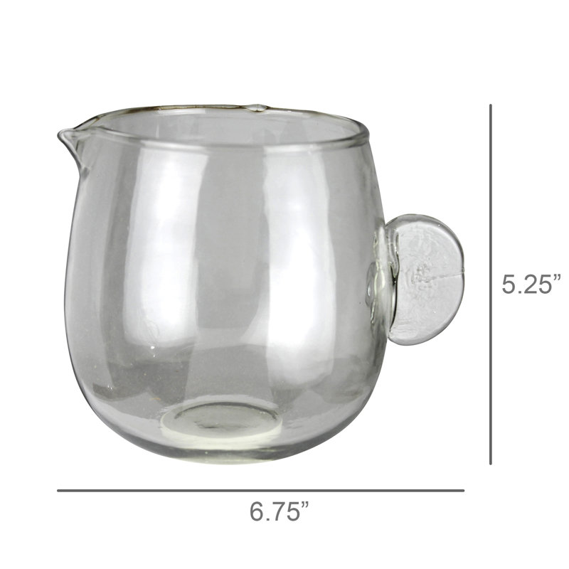 Pichet Lomi avec poignée à languette, verre - petit, H 5,25 po x L 6,75 po x l 5 po