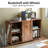 28''H X 48''W 3-Tier Wood Bookcase 6 Cube Bookshelf w/ Door Wheels-1841698999