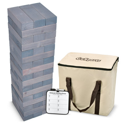 GoSports Toppling Tower - Giant Wooden Stacking Game - Stacks Up to 5 ft