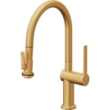 Pull-Down Kitchen Faucet With Squeeze Sprayer - Low Arc Spout