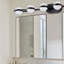 Luminaire de meuble-lavabo 43 po en métal noir avec fonction d'éclairage à DEL pour salle de bain avec abat-jour en acrylique sable sable, configuration murale à 6 lumières-1428354511