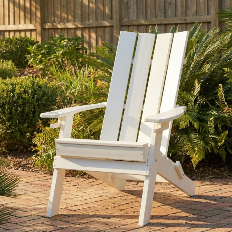  Chaise Adirondack pliante en polyester Hampton avec porte-gobelets Hampton, gris foncé, Gris foncé