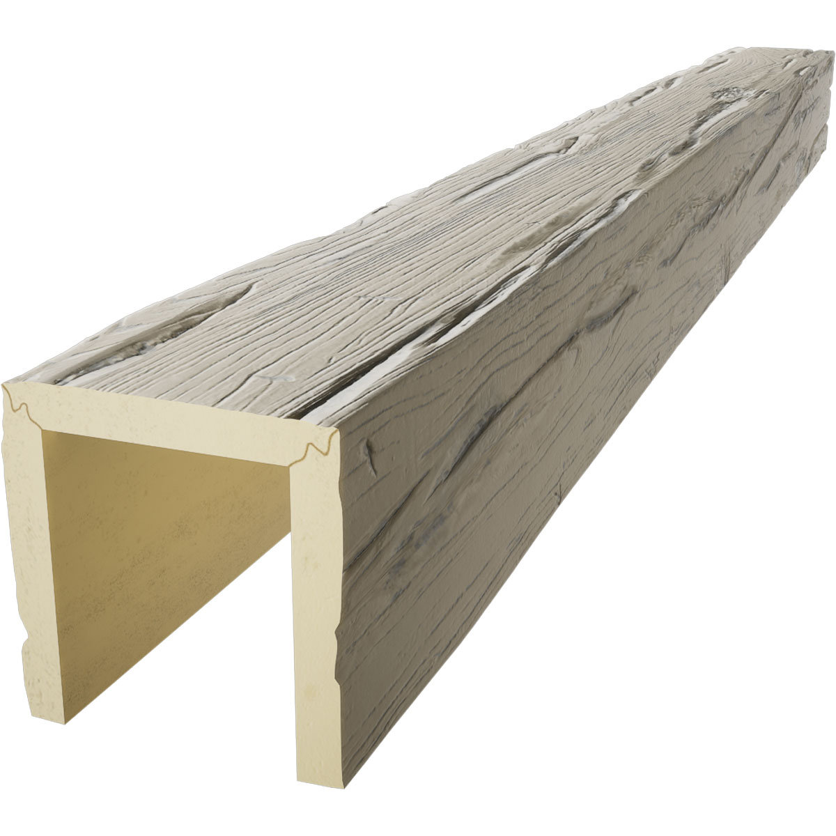 Picture Idea: Ekena Millwork Riverwood Endurathane Faux Wood 3 Sided Ceiling Beam