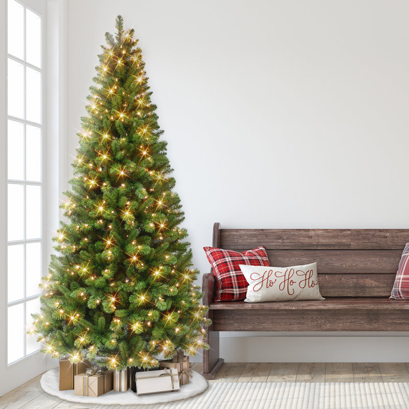 7.5' Lighted Artificial Pine Christmas Tree