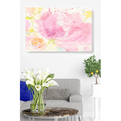 Red Pink Flower, Floral, Impressionist, Orange, Yellow