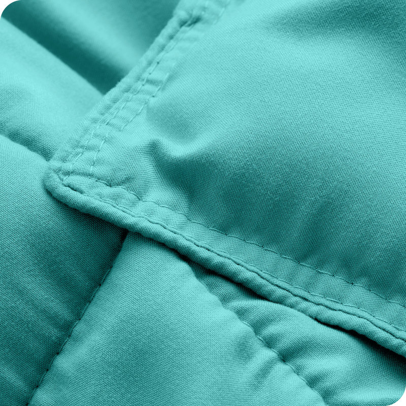Ensemble d'édredon ultra-doux toutes saisons, Turquoise, Édredon pour lit simple + 1 taie décorative stan