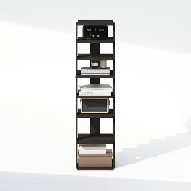Tablette d'angle autoportante verticale Macalester, Espresso, (8 tablettes) H 46,7 po x l 12,6 po x P 12,1 po