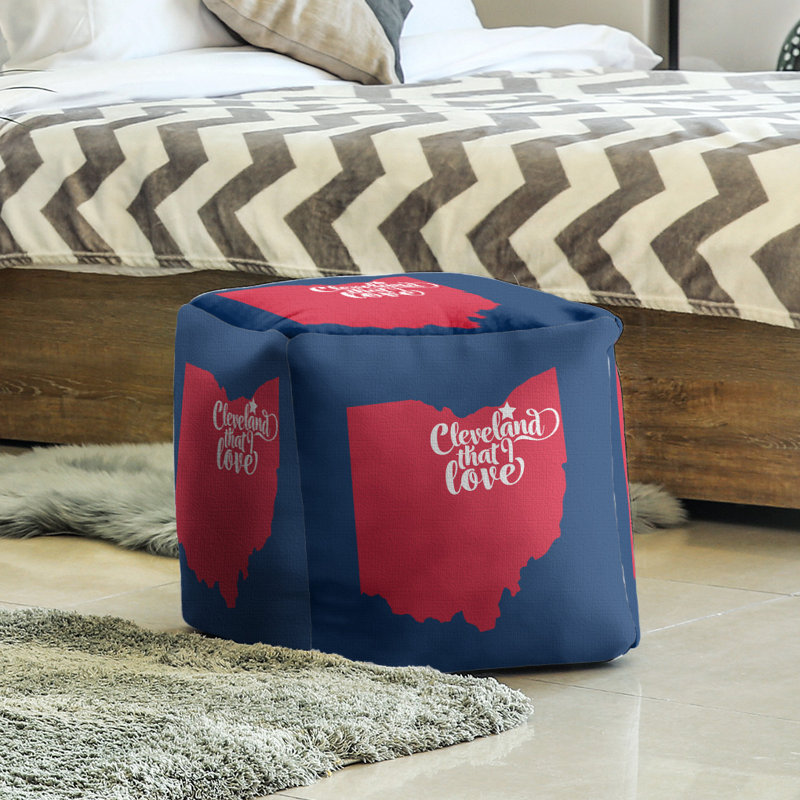 Repose-pieds cube cleveland ohio, Bleu / Rouge