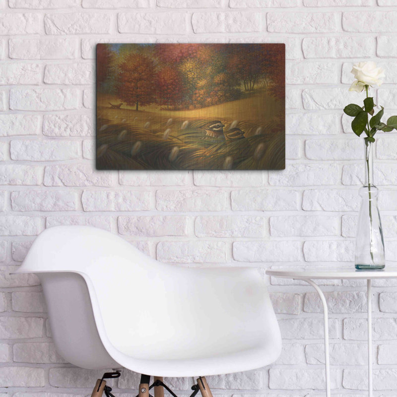 Lark Manor 'Quail Hunt' by Dan Craig, Metal Wall Art, 24"x16"