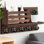 Porte-clés mural avec tablette, boîte aux lettres décorative en bois et porte-clés avec 5 crochets robustes pour le rangement du vestibule