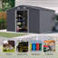 Remise de rangement extérieure 8 x 10 pi grande remise à outils en métal, maison de rangement robuste avec portes coulissantes avec évent